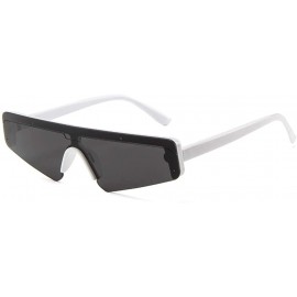 Square Cat Eyeglasses Unisex Square Small Frame Sunglasses Retro Sunglasses Fashion Sunglass - White - CQ18TM59654 $7.55