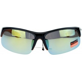 Wrap Xloop Mens Sunglasses Half Rim Sports Wrap Around Frame UV 400 - Orange - CZ125KAB5GD $11.94