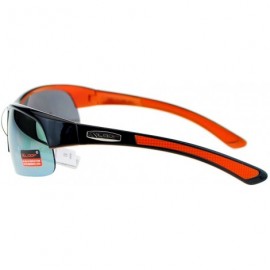 Wrap Xloop Mens Sunglasses Half Rim Sports Wrap Around Frame UV 400 - Orange - CZ125KAB5GD $11.94