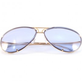 Rimless Retro Rimless Oversize Round Color Tinted Mirrored Sunglasses A031 A032 - Blue - C1186EKT4IY $13.15