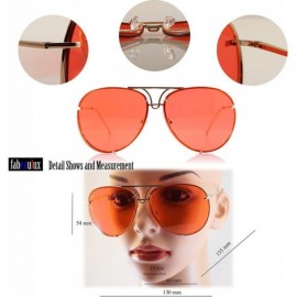 Rimless Retro Rimless Oversize Round Color Tinted Mirrored Sunglasses A031 A032 - Blue - C1186EKT4IY $13.15