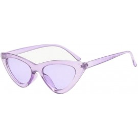 Cat Eye Women Retro Sun Glass Female Small Sun Glasses Cat Eye Sunglasses - Blue - CY18U34W49G $12.61