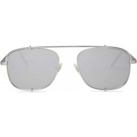 Aviator Small Square Polarized Sunglasses with Spring Hinges Mirrored Lens SUNRAYS SJ1103 - CR18MHMW203 $14.58