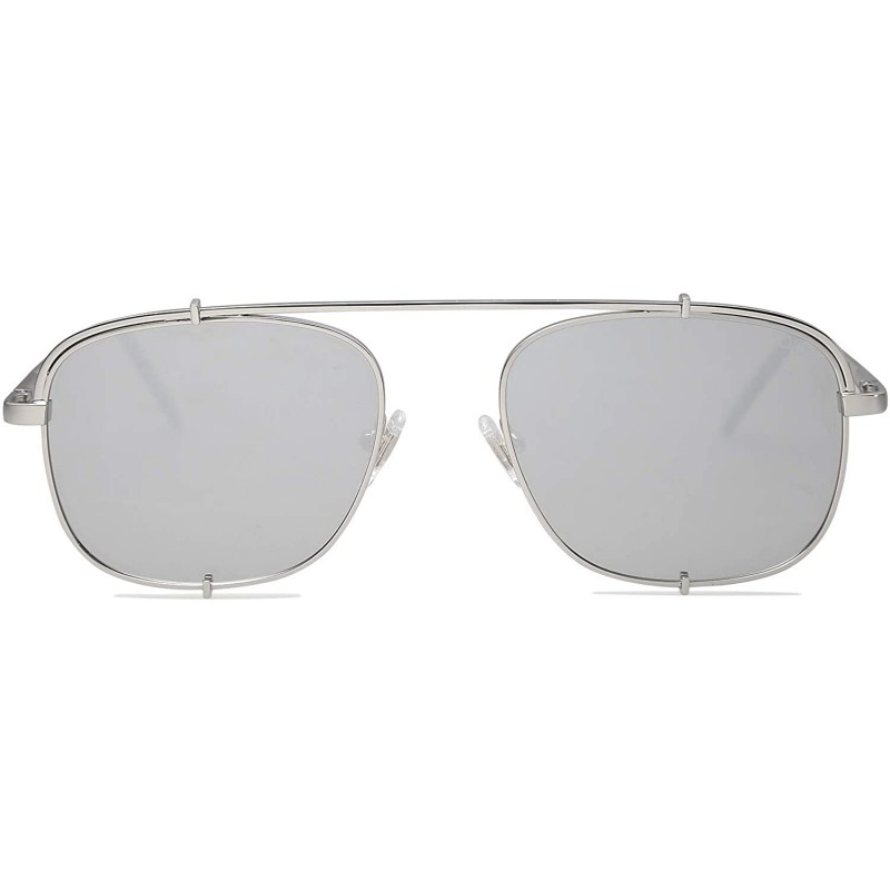 Aviator Small Square Polarized Sunglasses with Spring Hinges Mirrored Lens SUNRAYS SJ1103 - CR18MHMW203 $14.58