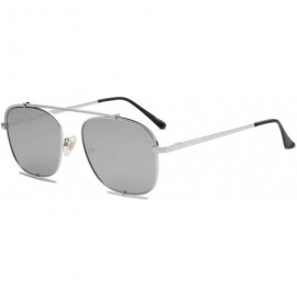 Aviator Small Square Polarized Sunglasses with Spring Hinges Mirrored Lens SUNRAYS SJ1103 - CR18MHMW203 $14.58