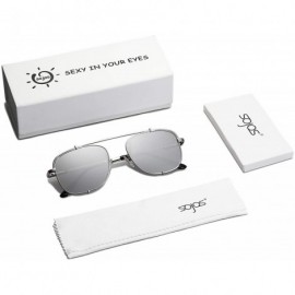 Aviator Small Square Polarized Sunglasses with Spring Hinges Mirrored Lens SUNRAYS SJ1103 - CR18MHMW203 $14.58