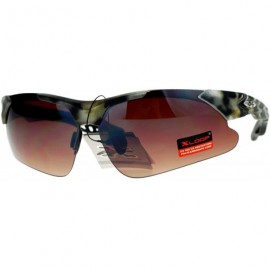 Rectangular Camouflage Half Rim Sport Hunters Warp Sunglasses - Brown Camo - CI128KMUMOP $10.60