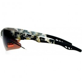 Rectangular Camouflage Half Rim Sport Hunters Warp Sunglasses - Brown Camo - CI128KMUMOP $10.60