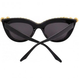 Goggle Sparkling Crystal Cat Eye Sunglasses UV Protection Rhinestone Sunglasses - Cat Eye Rhinestone - C318WQCMKZM $19.81