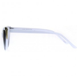 Oval Womens Goth Metal Horn Cat Eye Mod Diva Sunglasses - White Smoke - C5189LIZ6RM $9.90