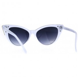 Oval Womens Goth Metal Horn Cat Eye Mod Diva Sunglasses - White Smoke - C5189LIZ6RM $9.90