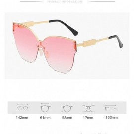 Oversized Trendy Oversized One Piece Sunglasses Women Half Frame Arrow Leg Cateye Eyewear UV Protection - C1 - CK190OOTSWG $9.38