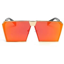 Square Women Vintage Sunglasses Large Frame Square Sunglasses HD Outdoor Eyewear With Case UV400 Protection - CZ18X7N4S79 $23.69