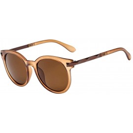 Goggle Polarized Sunglasses For Women - Mirrored Lens Women Fashion Goggle Eyewear - Coffee - CQ18S8ZDG23 $8.39