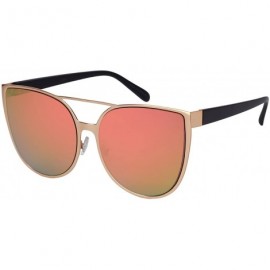 Oversized Oversized Flat Lens Cat Eye Sunnies 23084-FLREV - Rose Gold - CL12O323YHF $12.81