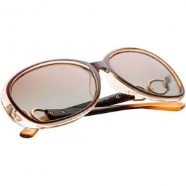 Square Women's Retro Eyewear Oversized Square Frame Sunglasses - Coffee - CB121OCJHBR $10.03