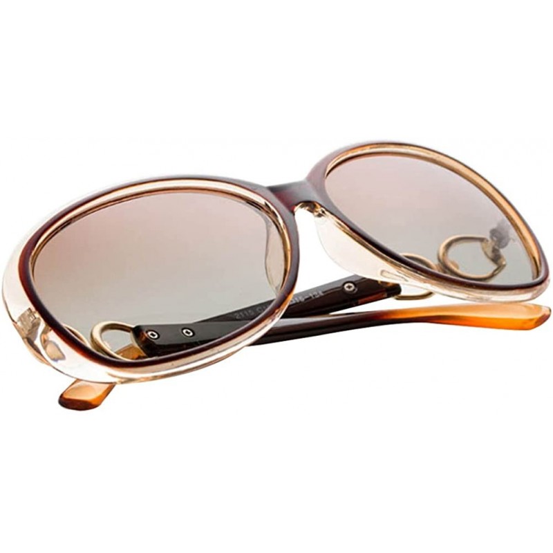 Square Women's Retro Eyewear Oversized Square Frame Sunglasses - Coffee - CB121OCJHBR $10.03