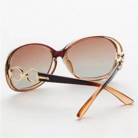 Square Women's Retro Eyewear Oversized Square Frame Sunglasses - Coffee - CB121OCJHBR $10.03