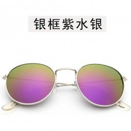 Aviator Lady Tinted Color Lens Big Round Sunglasses Men Women Retro Metal Frame Eye Vintage Tiny Female Sun Glasses - 14 - C9...