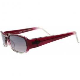 Rectangular Classic Vintage 90s Fashion Two Tone Maroon Frame Rectangle Sunglasses - CT1802483DQ $15.09