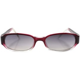 Rectangular Classic Vintage 90s Fashion Two Tone Maroon Frame Rectangle Sunglasses - CT1802483DQ $15.09