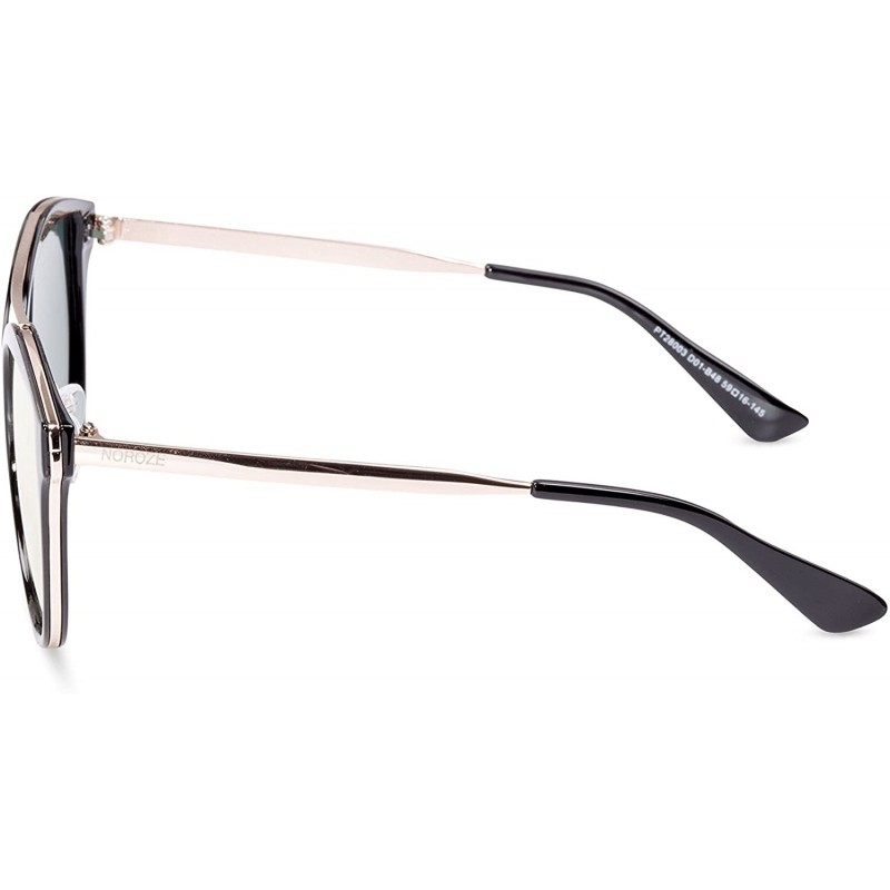 Womens Polarised Double Bridge Cat Eye Sunglasses Shades - Rose Gold 01 ...