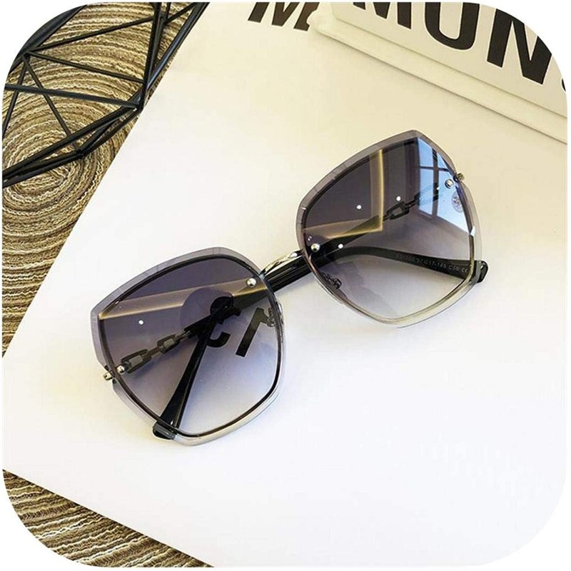 Goggle High Qulity Women RimlSquare Sunglasses Metal 2019 Shades Fashion Luxury Sexy Female Ladies Brown Eyewear - CH199CEOM0...