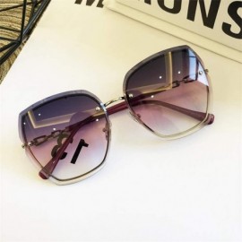 Goggle High Qulity Women RimlSquare Sunglasses Metal 2019 Shades Fashion Luxury Sexy Female Ladies Brown Eyewear - CH199CEOM0...