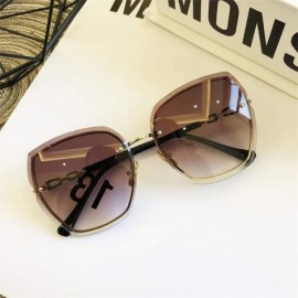 Goggle High Qulity Women RimlSquare Sunglasses Metal 2019 Shades Fashion Luxury Sexy Female Ladies Brown Eyewear - CH199CEOM0...