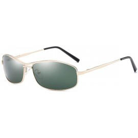 Aviator Polarized Sunglasses for Men Women Metal Frame UV Protection - Gold&green - C318A5AXERH $11.23