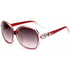 Round Female Fashion Plastic Hollow Frame Rimmed Sunglasses - Lightred - C718C0TZZC4 $7.40