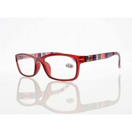 Square Square Colorful Thin Frame Colorful Stripe Legs Reading Glasses Readers - Red - CY185EAQ972 $11.12