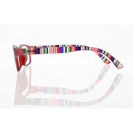 Square Square Colorful Thin Frame Colorful Stripe Legs Reading Glasses Readers - Red - CY185EAQ972 $11.12