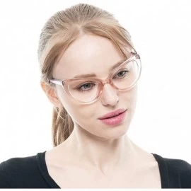 Butterfly Womens Oversized Fashion Cat Eye Eyeglasses Frame Large Reading Glasses - 2 Pairs / Pink and Transparent Pink - CP1...