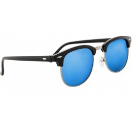 Oversized Classic Unisex Sunglasses Durable Semi-Rimless Half Frame Mirrored Lens - C018GNIDXWA $9.14