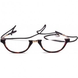 Semi-rimless Mens Womens Half Moon Foldable Reading Glasses with Portable Case - Tortoise Shell - CJ187IW02Z8 $19.15