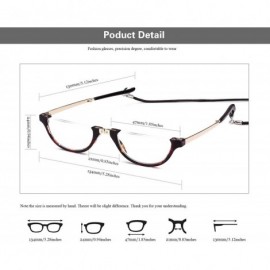 Semi-rimless Mens Womens Half Moon Foldable Reading Glasses with Portable Case - Tortoise Shell - CJ187IW02Z8 $19.15