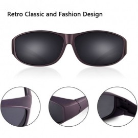 Shield Polarized Over Glasses Solar Shield Sunglasses with Colorful Frame for Woman - Maroon - C618E3EI0O6 $16.39