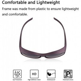 Shield Polarized Over Glasses Solar Shield Sunglasses with Colorful Frame for Woman - Maroon - C618E3EI0O6 $16.39