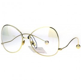 Butterfly Womens Drop Temple Metal Frame Butterfly Swan Clear Lens Glasses - Gold Clear - CT182XET8YD $14.73