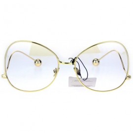 Butterfly Womens Drop Temple Metal Frame Butterfly Swan Clear Lens Glasses - Gold Clear - CT182XET8YD $14.73