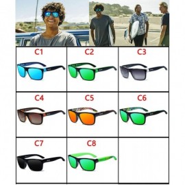 Square Polarized Aviation Driving Sunglasses - C2 Black Frame-green Mirror Polarized Lens - CA18AW52M50 $10.13