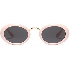 Oval Eyewear Oval Retro Vintage Sunglasses Clout Goggles Fashion Shades - C5 - CI1807D38NS $7.56