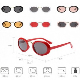 Oval Eyewear Oval Retro Vintage Sunglasses Clout Goggles Fashion Shades - C5 - CI1807D38NS $7.56