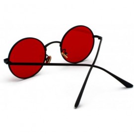 Round Sunglasses with Red Lenses Round Metal Frame Vintage Retro Glasses Unisex as in Photo Gold with Pink - CL194O0NKWS $27.57