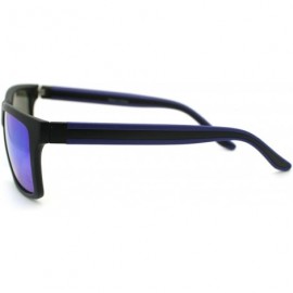 Rectangular Men's Fashion Sunglasses Sporty Casual Rectangular Frame - Black Blue - CT11OGVYI0J $8.41