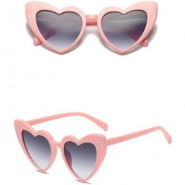 Round Women Retro Fashion Heart-shaped Shades Sunglasses Integrated UV Glasses - C - CV18TKUCCD8 $8.39