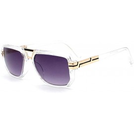 Square 2019 Fashion Brand Designer Men's Square Sunglasses Oversized Metal Frame Ladies Sunshade with Box - CE1935RXIEX $13.77