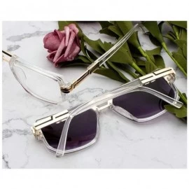 Square 2019 Fashion Brand Designer Men's Square Sunglasses Oversized Metal Frame Ladies Sunshade with Box - CE1935RXIEX $13.77