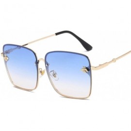 Oversized Sunglasses Women Men Retro Metal Frame Oversized Sun Glasses Female (Color Tea) - Tea - C3199EGZ9OC $15.54